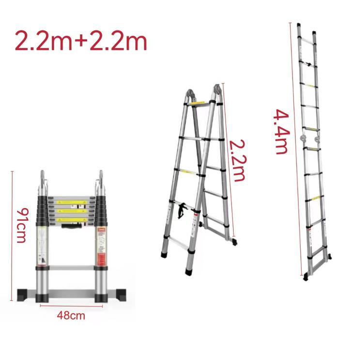 Gambar Highline Tangga Lipat Portable Tangga Teleskopik Multifungsi - TG-588-22 dari Highline Furniture undefined Tokopedia