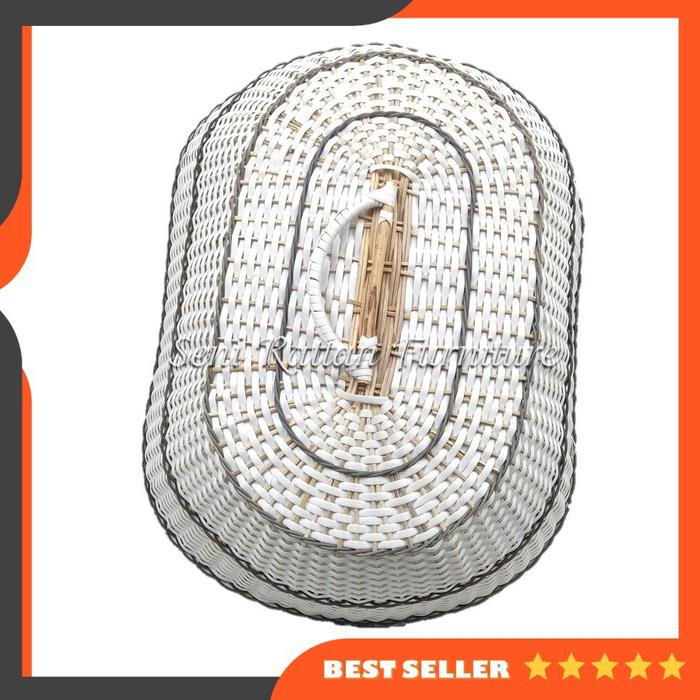 Gambar Tudung Saji Penutup Makanan Tutup Nasi Dapur Rotan Sintetis - Putih dari Jualankuu. undefined Tokopedia