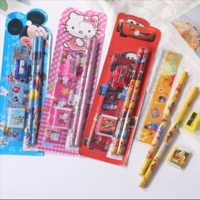 Gambar gt paket alat tulis karakter pensil set 5 in 1 alat tulis anak - Frozen dari Go To ATK undefined Tokopedia