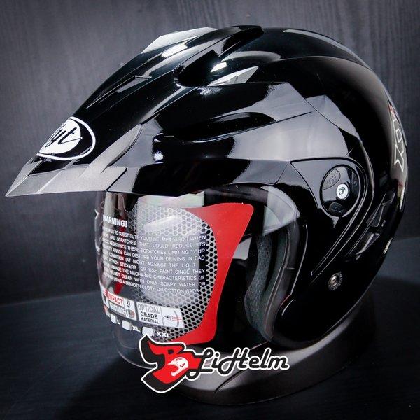 Gambar HELM KYT VENOM RR2 BLACK l KYT VENOM HALF FACE HELMET SNI l DOUBLE dari toko Viola shop. undefined Tokopedia