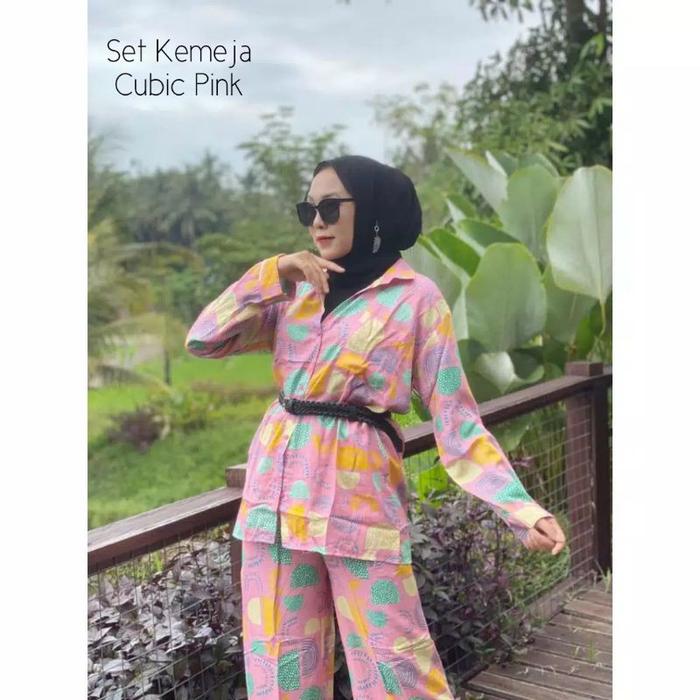 Gambar Unik Leesy.Id - Oneset Piyama Kemeja Motif Bombshell Cubic Murah dari mango, undefined Tokopedia