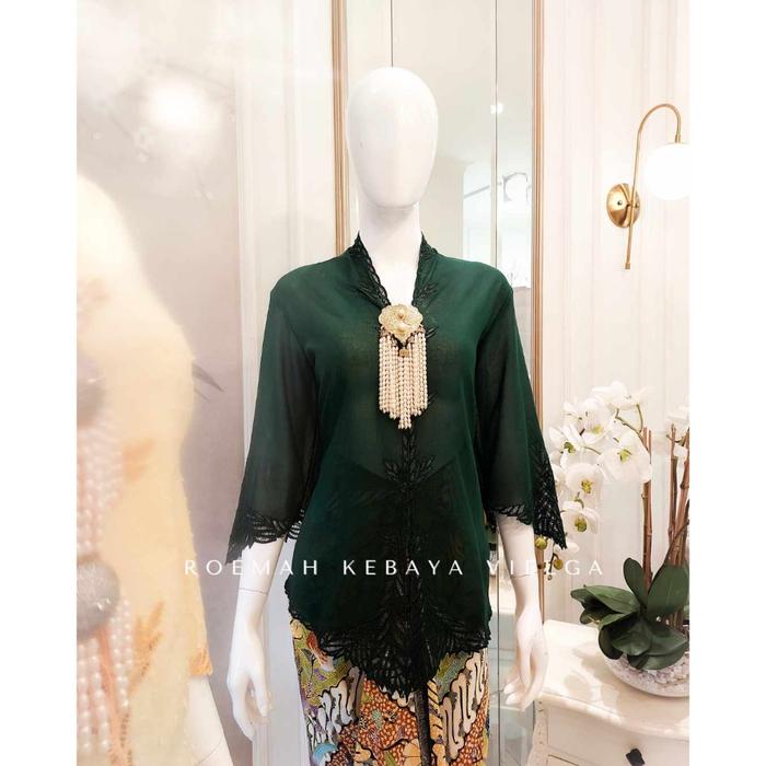 Gambar Roemah Kebaya Vielga - Kebaya Encim Klasik motif pakis Warna Hijau dari prune , undefined Tokopedia