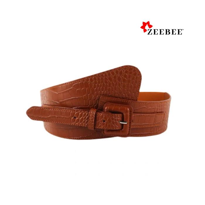 Gambar Ikat Pinggang Obi Kulit Elastis Wanita ZeeBee Croco - Coklat dari ZenBlossom undefined Tokopedia