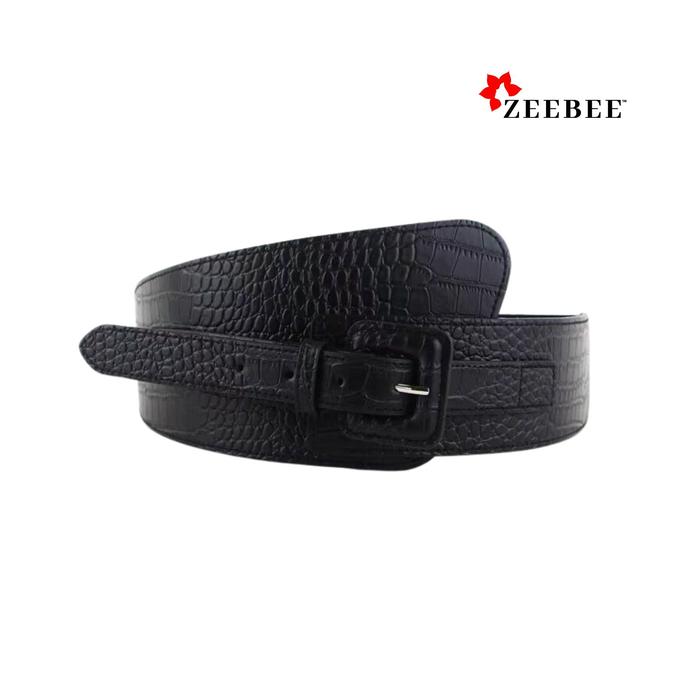 Gambar Ikat Pinggang Obi Kulit Elastis Wanita ZeeBee Croco - Hitam dari ZenBlossom undefined Tokopedia