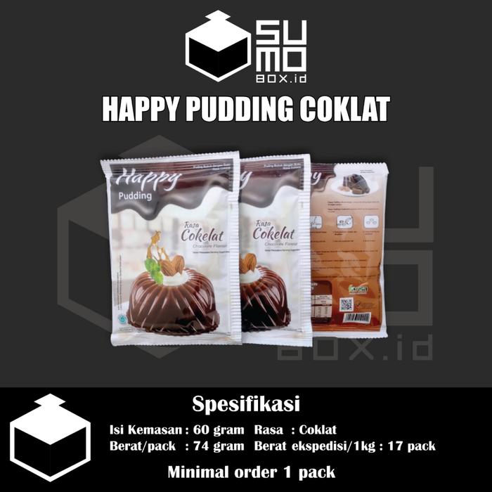Gambar Happy Pudding Stroberi Coklat 60gr / Puding Bubuk Instan - Coklat dari sumoboxid undefined Tokopedia