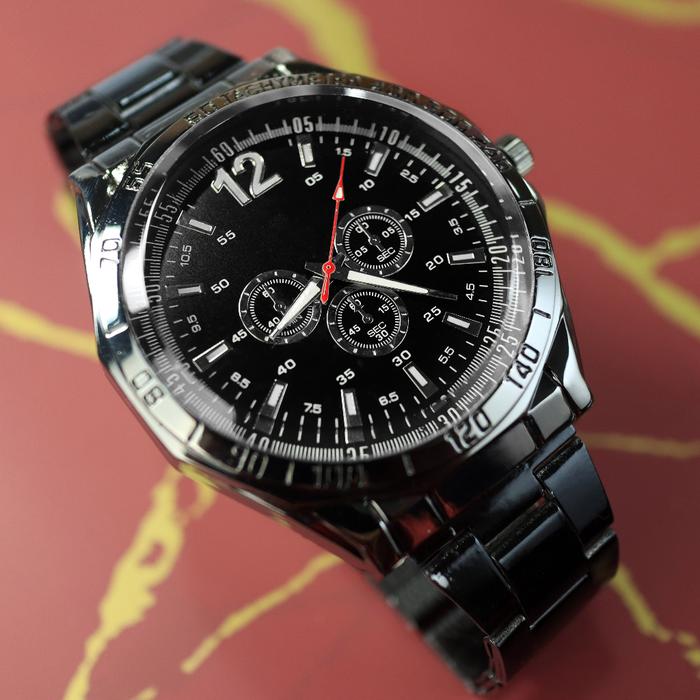 Gambar Jam Tangan Pria Swiss Army Analog Strap Rantai Chrono Variasi - Hitam dari WCD OFFICIAL STORE undefined Tokopedia