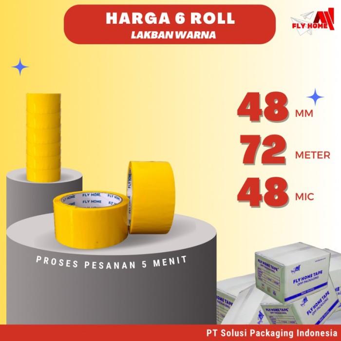Gambar FLYHOME Lakban warna kuning 72 yard 6 roll 48mm x 72yard 2inchi ECO - Kuning dari Flyhome Brand Lokal undefined Tokopedia