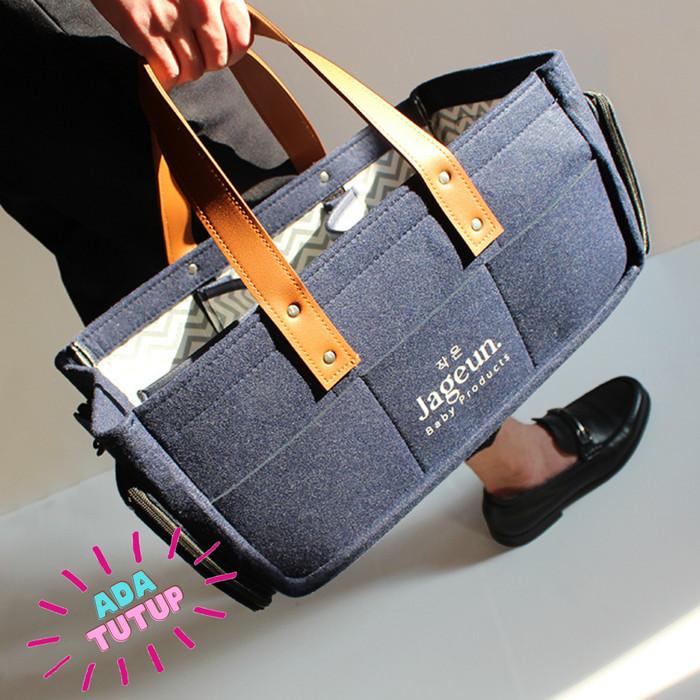 Gambar JAGEUN Premium Felt Diaper Caddy Bag + Tutup| Tas Popok Peralatan Bayi - Vintage dari Jageun Baby undefined Tokopedia