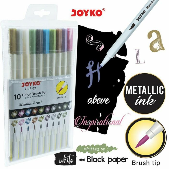 Jual SET 10 WARNA BRUSH PEN METALIK METALLIC Kota Administrasi