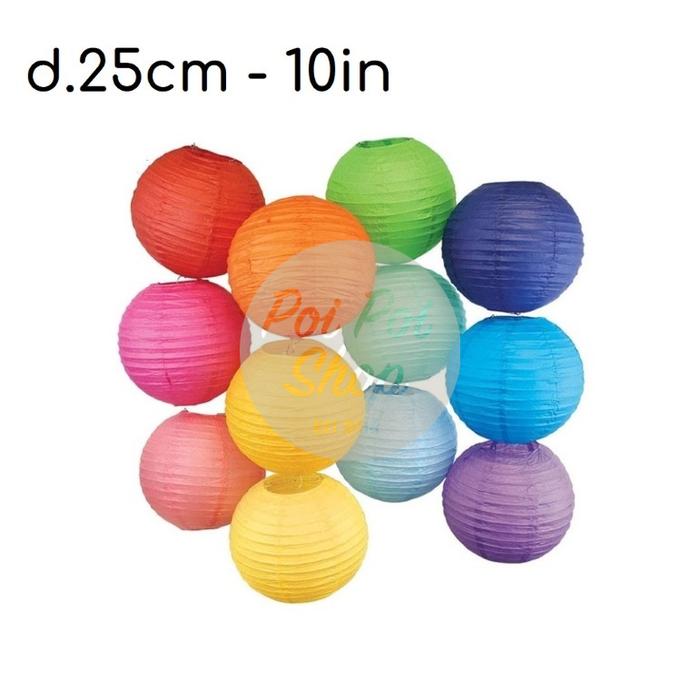 Gambar Lampion Kertas Gantung Paper Lantern Lampion Kain 14 Inch Bulat - 25cm 10 Inch, #9- UNGU MUDA dari poipoishop_NEW undefined Tokopedia