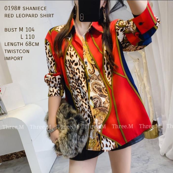 Gambar KEMEJA CNY 0198 SHANIECE REDLEO SHIRT GROSIR BAJU Fashion MURAH Impor - RED (M) dari Galery_Cantikq undefined Tokopedia
