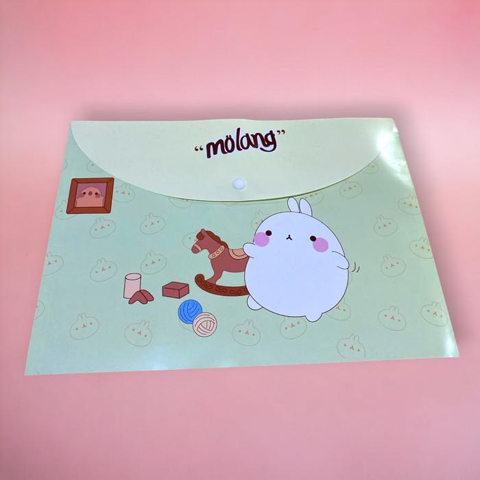 Gambar File Map Plastik A4 Untuk Simpan Dokumen Kertas Klip - Molang Hijau dari Depot Serba Serbi Packaging undefined Tokopedia