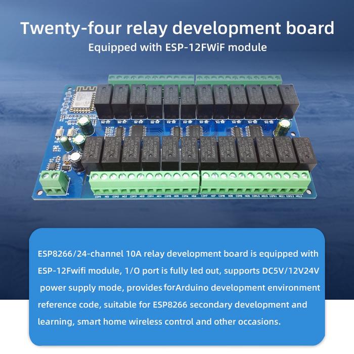 Jual Modul relay WIFI twenty-four ESP-12F 5V 12V 24V ESP8266 - Kota ...