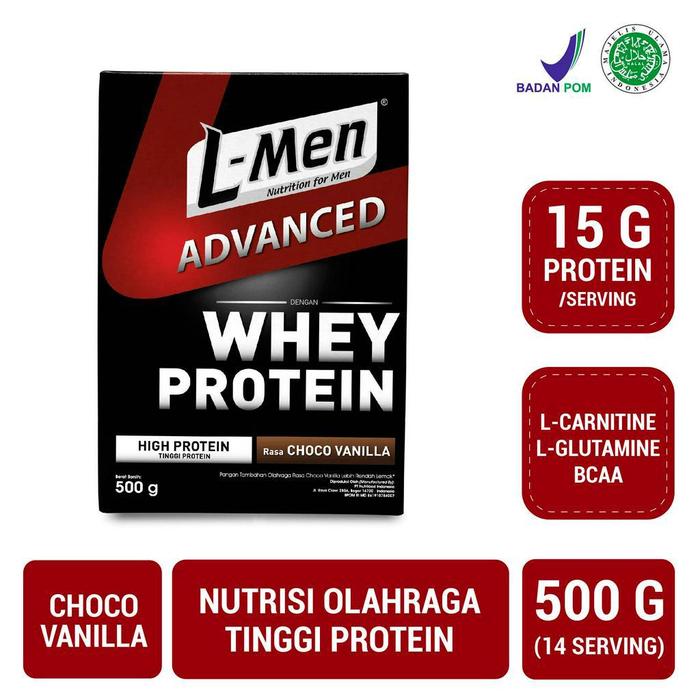 Gambar L-Men Whey Advanced Choco Vanilla 500 gram - Suplemen Tinggi Whey Prot dari storeShanaya undefined Tokopedia