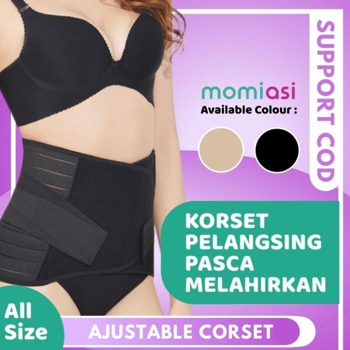 Gambar Korset Stagen Pengecil Pelangsing Perut Wanita Pasca Melahirkan - BLACK, All Size dari Momiasi Indonesia undefined Tokopedia