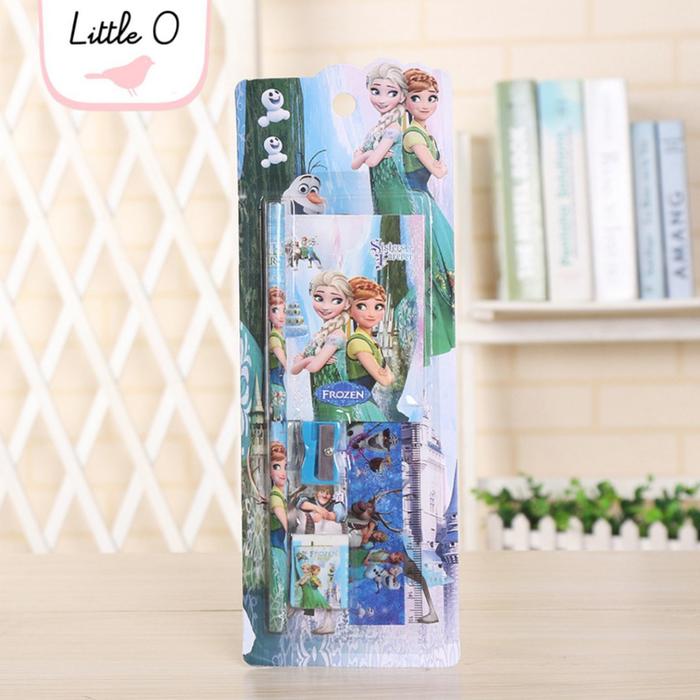 Gambar Set Alat Tulis 5in1 Karakter Stationery Set Karakter Kado Hadiah - 5in1 NoteFrozen dari Little o store undefined Tokopedia