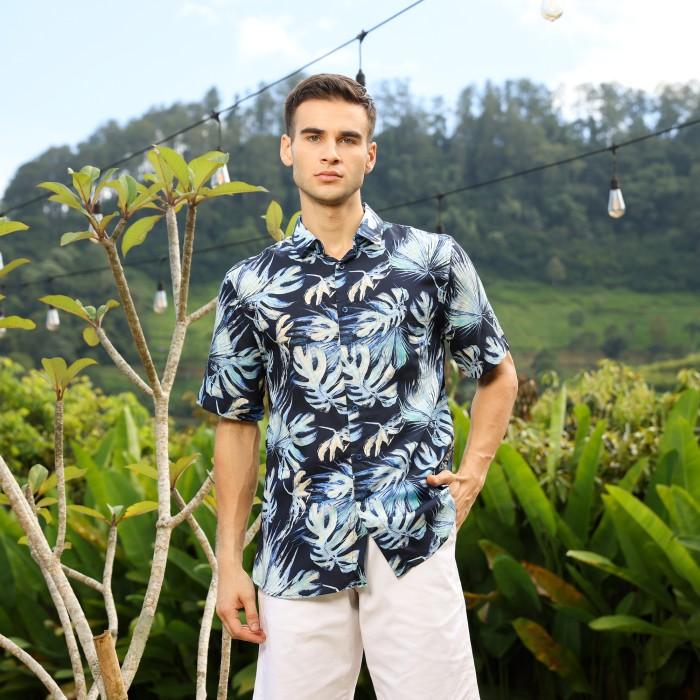 Gambar RICARDO Kemeja Pria Motif Daun Lengan Pendek Tencel 32307 - XL dari RICARDO DBRITANO undefined Tokopedia
