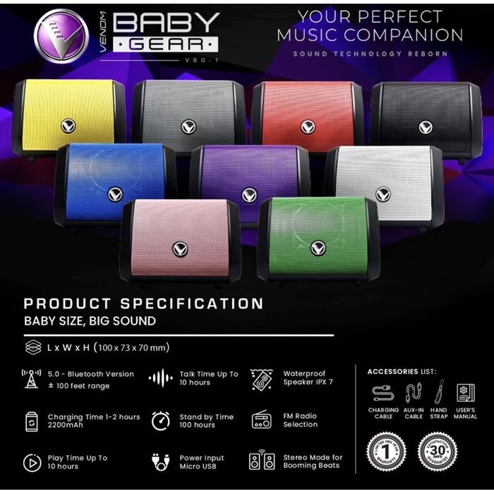 Gambar Ready !!! HOT PROMO!!! Speaker Bluetooth VENOM BABY GEAR VBG-1 terbaru dari andini fadila undefined Tokopedia