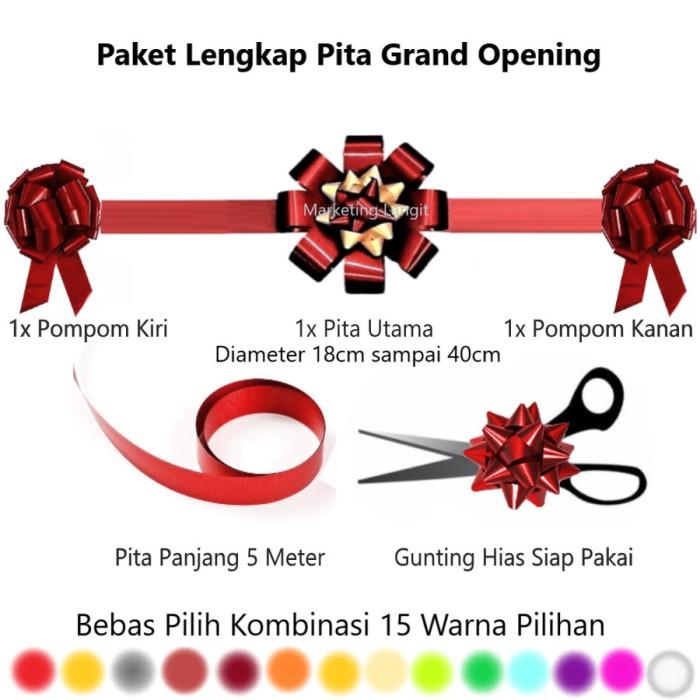 Gambar Pita Grand Opening Set Lengkap Gunting Peresmian Pembukaan Siap Pakai Sudah Jadi Bahan Pita Kertas Plastik Pita Plastik Untuk Dekorasi Opening kantor Toko Gedung Gudang - Red Gold, Set Lengkap18cm dari Marketing Langit - Ignesia undefined Tokopedia