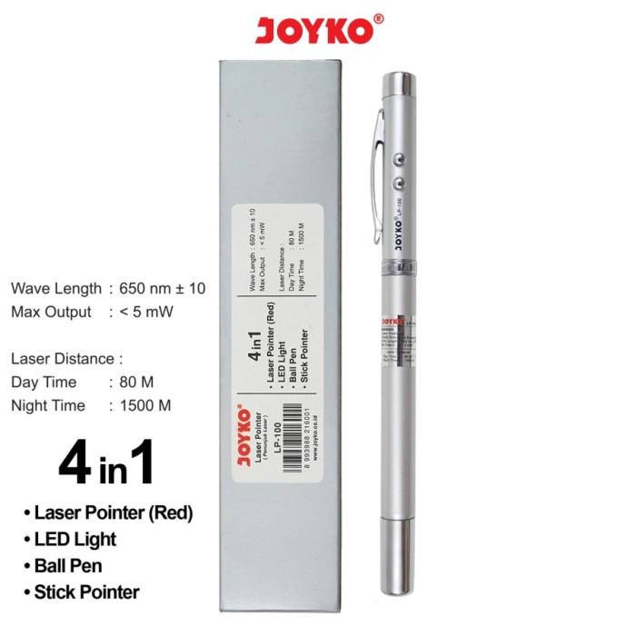 Gambar JOYKO LP-100 LASER POINTER PLUS PULPEN SENTER STICK ADJUSTABLE 4 IN 1 dari Multiplus shop undefined Tokopedia