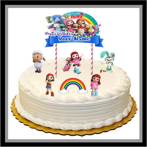 Gambar CUSTOM NAMA HIASAN KUE ULANG TAHUN CAKE TOPPER RAINBOW RUBY - Tanpa dari azami94 undefined Tokopedia