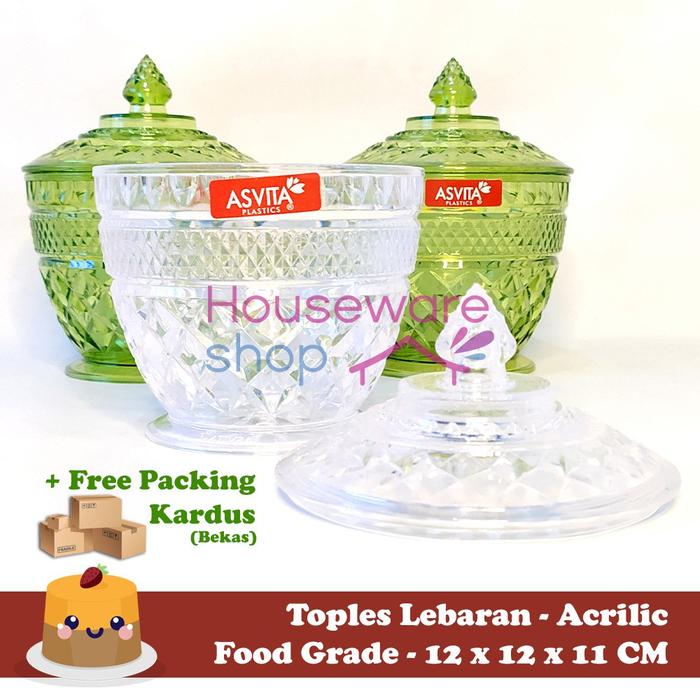Gambar Tempat Makanan Kue Permen / Crystal Jar / Toples Kristal Shafa - Putih dari abestore008 undefined Tokopedia