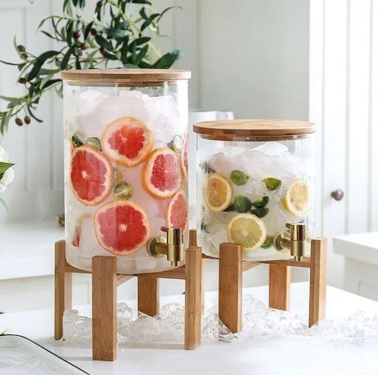 Dispenser Air Wadah Minuman Infused Water Glass Jar Liter