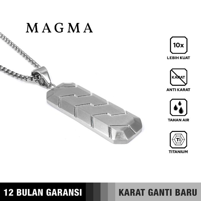 Gambar Emrys Liontin Set MAGMA Real Titanium Anti Karat Kalung Pria Wanita - Silver dari Emrysid undefined Tokopedia