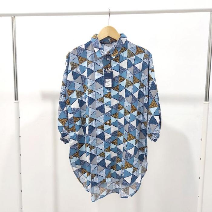Gambar THE EXECUTIVE BLOUSE KEMEJA WANITA BATIK COLLECTION BANGGA LOKAL - Blue 22I088, L dari SMSTORE23 undefined Tokopedia