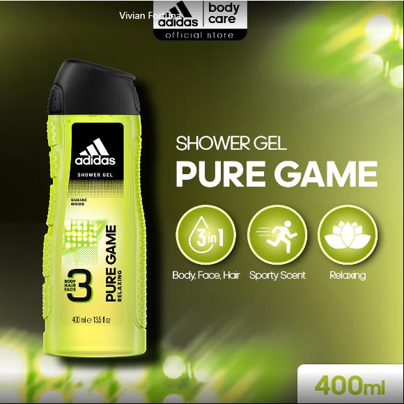 Jual Unik ADIDAS Pure Game 3in1 Body Hair Face Shower Gel 400ml