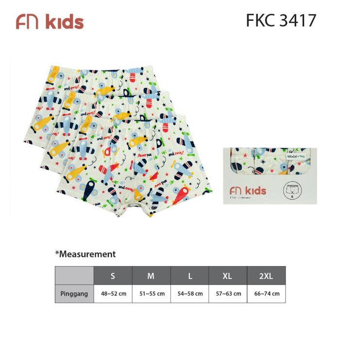 Gambar Celana dalam cowok boxer FNkids Fkc3417 tencel flykids motif plane3pcs - S dari BABYGARDEN.ID undefined Tokopedia