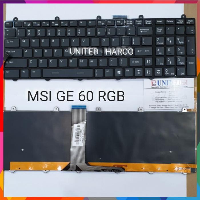 Jual Keyboard Msi ge60 ge70 gx60 gt60 gt70 backlit rgb steel