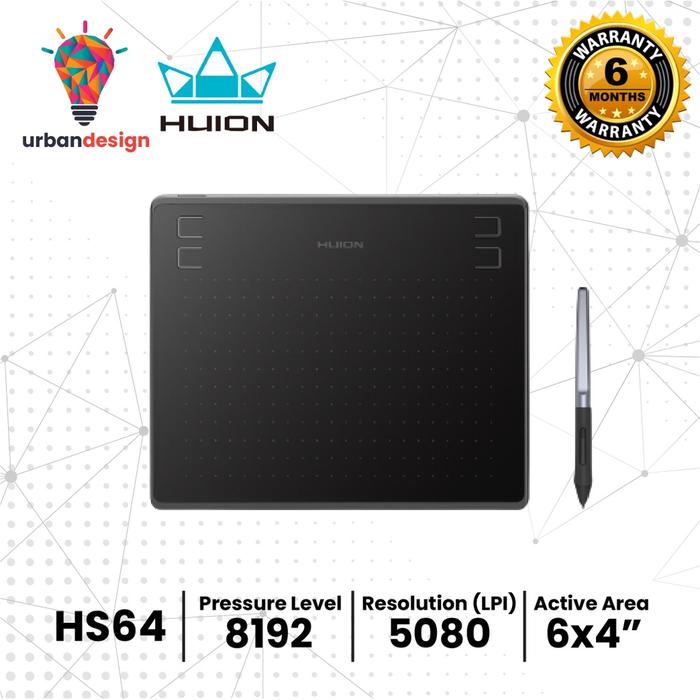 Jual Huion HS64 HST640 Graphic Drawing Pen Tablet Android PC alt