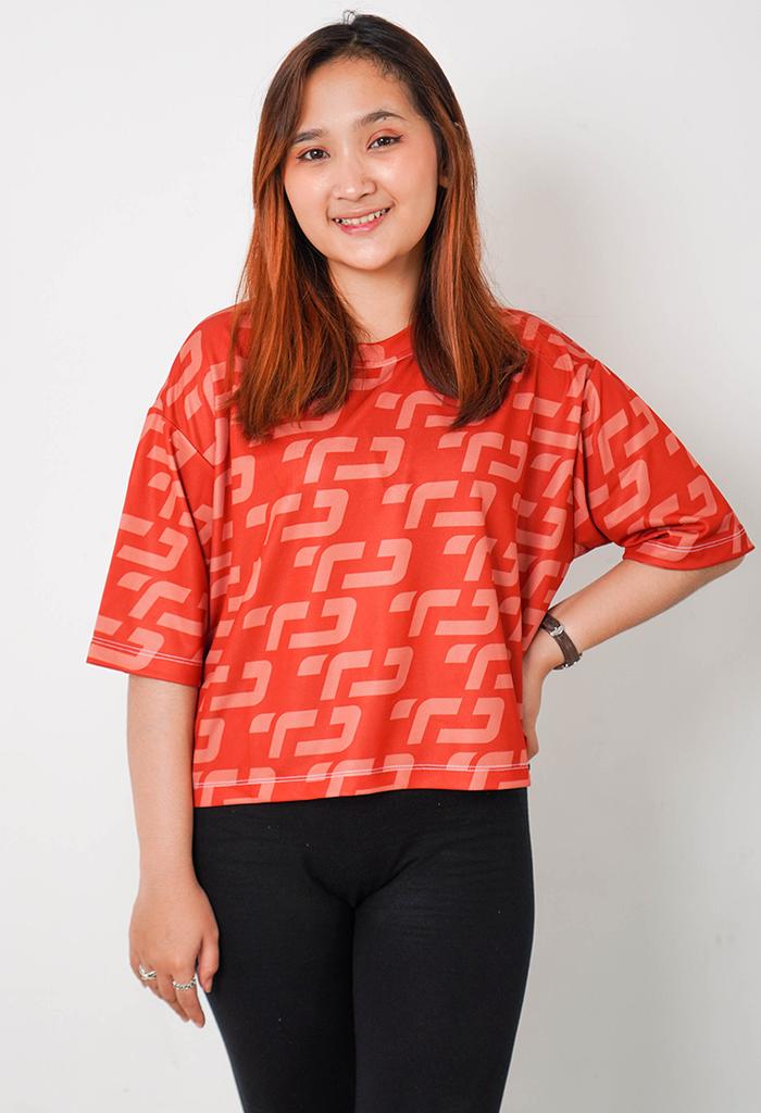 Gambar LSB39 baju olahraga wanita crop top big size dry fit merah darah - ONESIZE dari tdactive.id undefined 5 Tokopedia