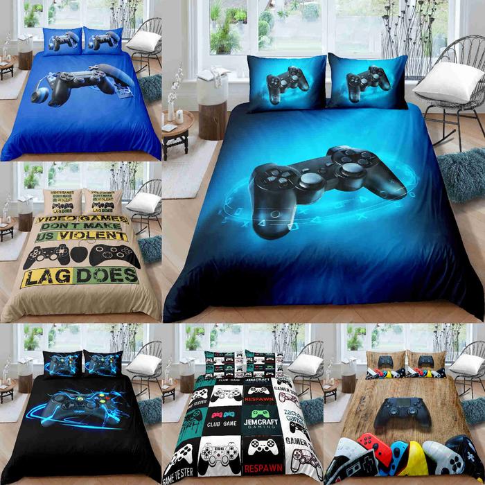 Gambar Vc Gamer Bedding Set For Bedroom Soft Modern Gamepad Bedspreads dari vickings undefined Tokopedia