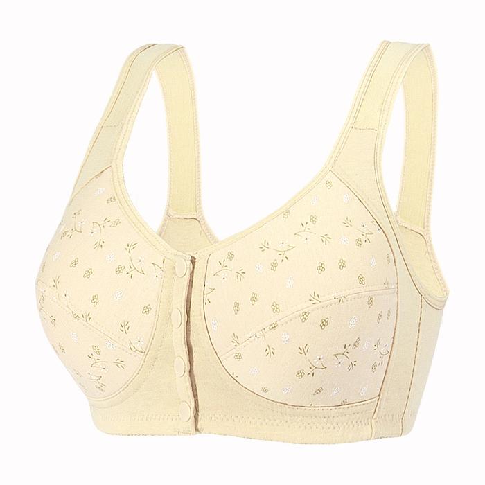 Gambar BH043 Bra Seamless Push Up Nirkabel Gesper Depan Wanita Paruh Baya - Cream, 36/80C dari Zezeshop01 undefined Tokopedia