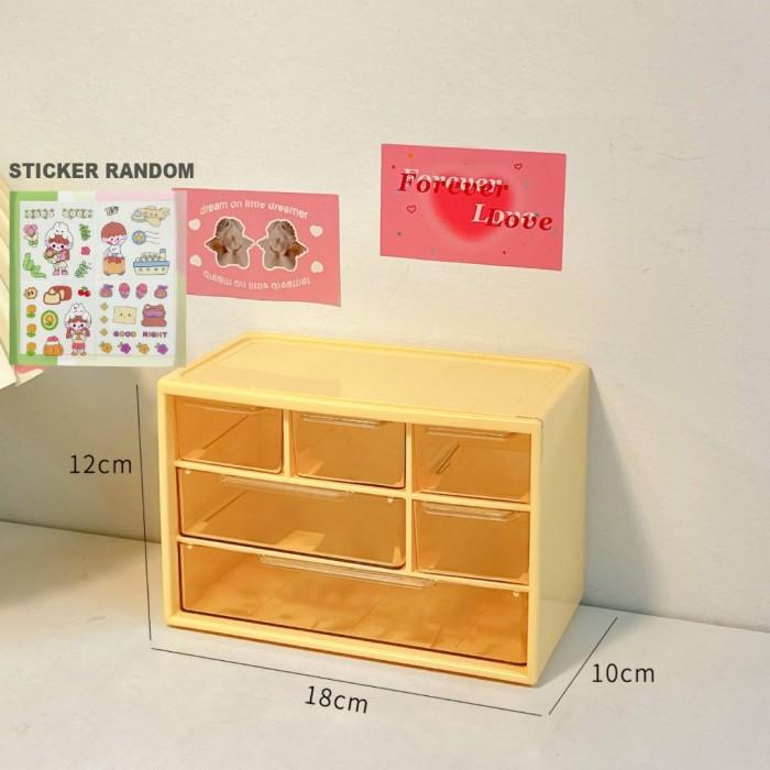 Gambar Kotak Perhiasan MINI Portabel Tempat Penyimpanan Rak Laci Plastik DD04 - KUNING dari CV Happyshopaja undefined Tokopedia