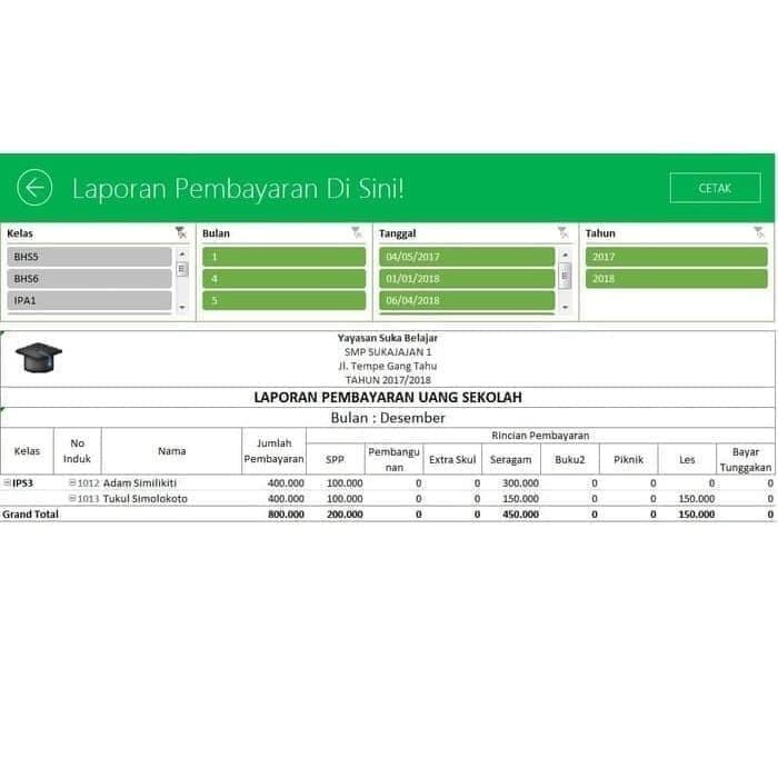 Gambar hoot sale Software Aplikasi Excel Program Keuangan Pembayaran SPP dari wiwinsari shop undefined Tokopedia
