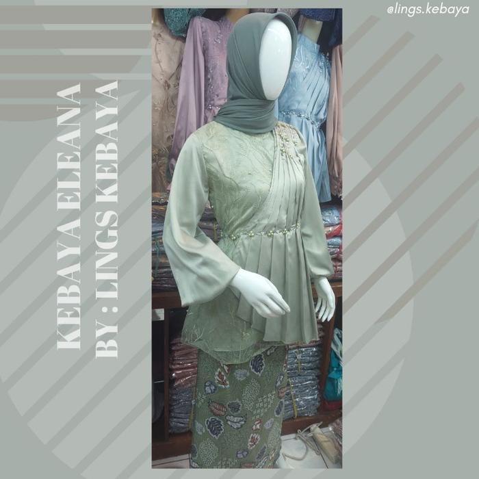 Kebaya Modern Wisuda Kondangan Lamaran Sage Green Mauve Taro Nude