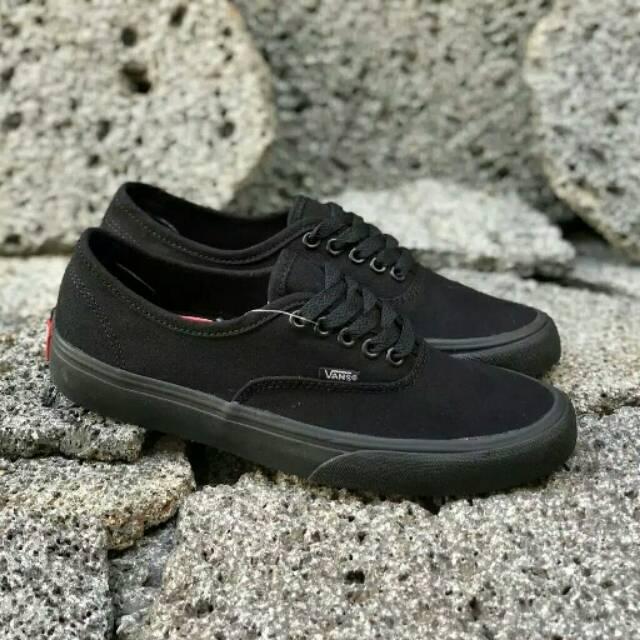 Jual SEPATU VANS AUTHENTIC SNEAKEARS FULL HITAM PREMIUM BNIB ICC