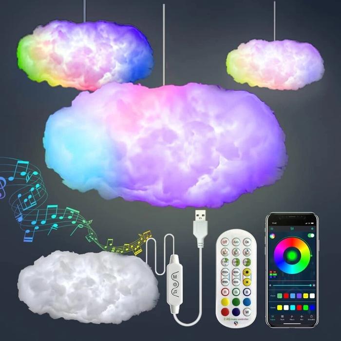 Gambar � 11.8*23.6 Inch� 5V Usb Awan Cahaya App Kontrol 3D Rgb Musik dari Tanzila Amelia undefined Tokopedia