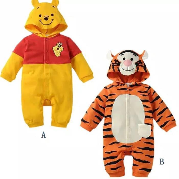 Jual Baju bayi jumper panjang model tiger dan pooh for baby 0-18