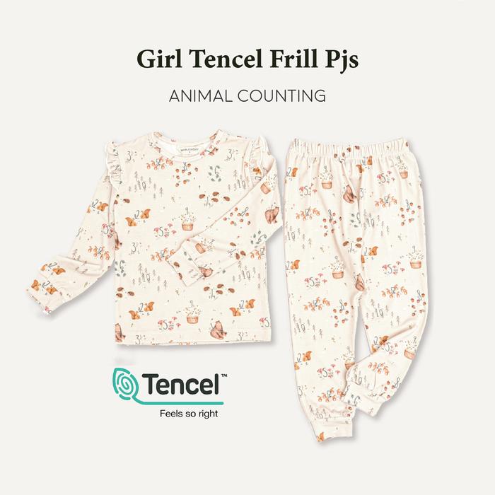 Gambar HarlowKids - Tencel Frill Pajamas Animal Counting / Piyama Anak - L dari Harlowkids undefined Tokopedia