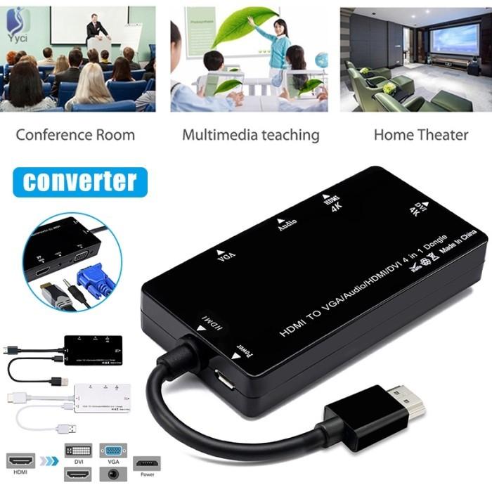 Jual Adapter Converter HDMI to VGA DVI 3in1 Multifungsi untuk