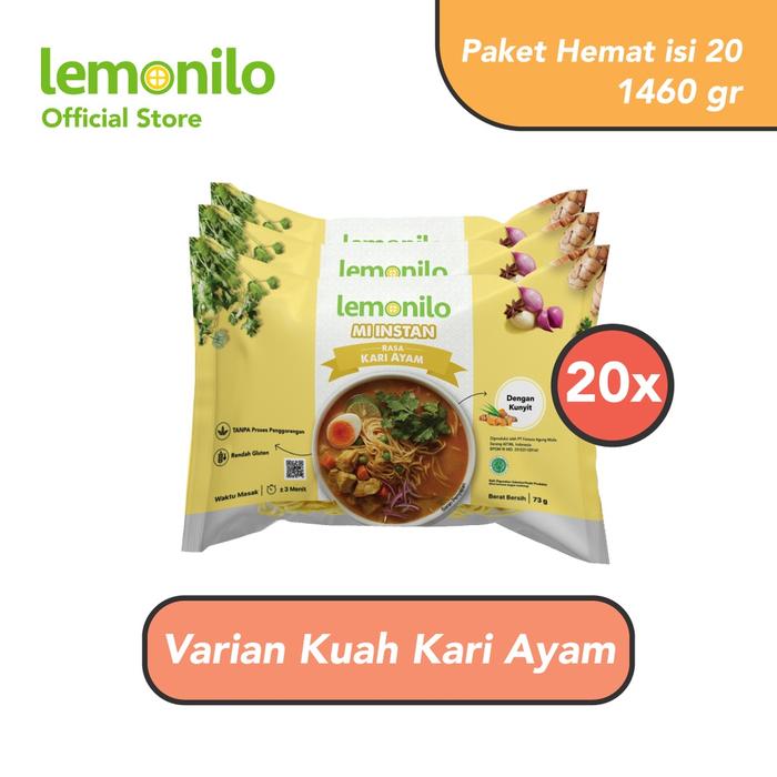 Gambar Unik Paket Lemonilo Mie Instan Kuah Rasa Kari Ayam Isi 20 Pcs Diskon dari azizah shop126 undefined Tokopedia