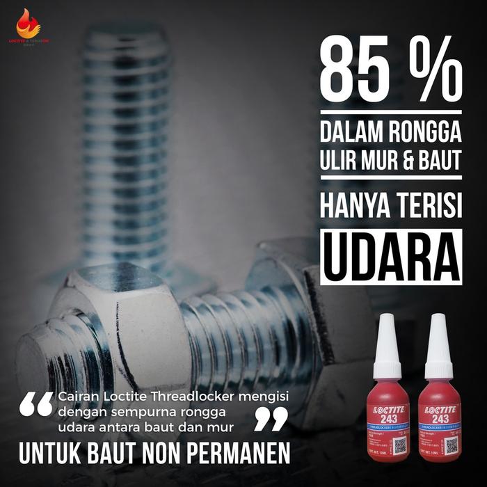 Gambar LEM BAUT LOCTITE 243 THREADLOCKER 10ML MENGUNCI IKATAN BAUT DAN MUR dari azkadinaa_ undefined Tokopedia