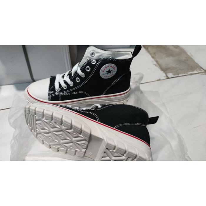 Jual Jual Converse boots korean style Hitam polos Diskon Jakarta