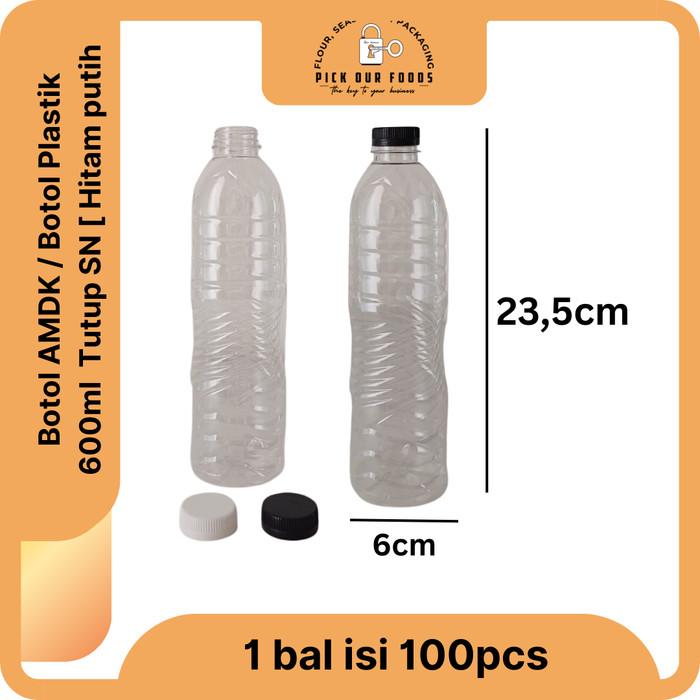 Gambar Botol Amdk 600ml | Botol aqua 600ml | Botol minyak / Botol plastik 600 - Tutup putih dari King Powder ID undefined Tokopedia