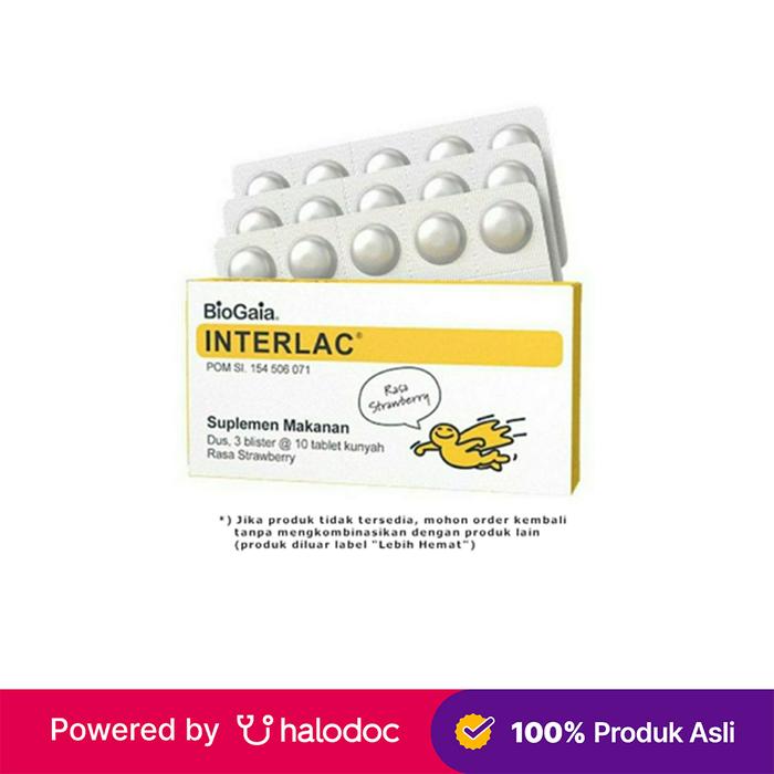 Gambar Interlac Kunyah Rasa Strawberry 3 Strip (10 Tablet/Strip) dari Apotek Kosambi Jakarta Barat undefined Tokopedia