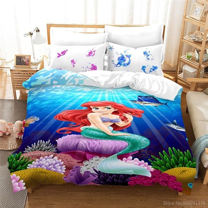 Gambar PWx The Little Mermaid Ariel Princess 3D Print Bedding Set Queen dari PowerXpress undefined Tokopedia